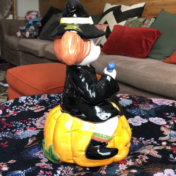 Vtg 1980s Glowing Ceramic CABBAGE PATCH KID Dressed as Halloween Witch Pumpkin - Picture 13 of 16